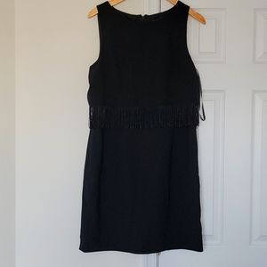 Ivanka Trump Black Fringe Popover Dress